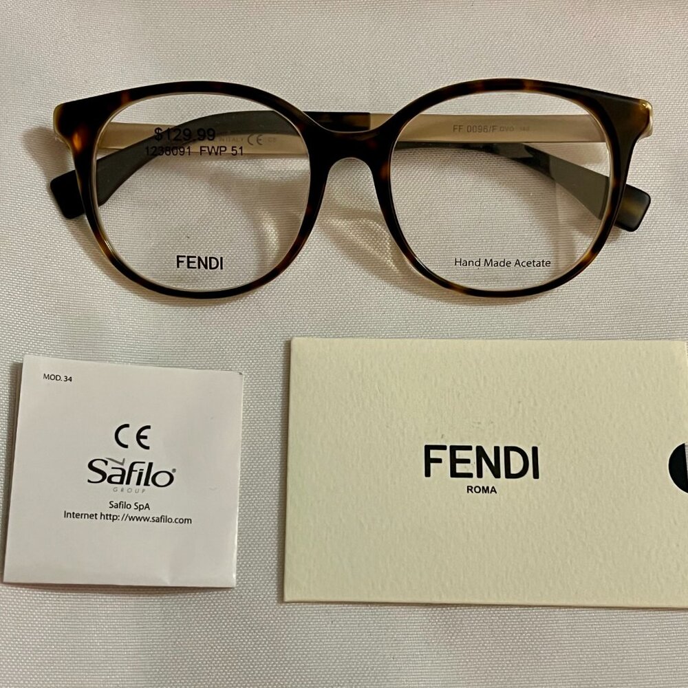 Fendi Eyeglasses FF 0096/F 0096 F DVO Havana Honey Women's Frame 51mm